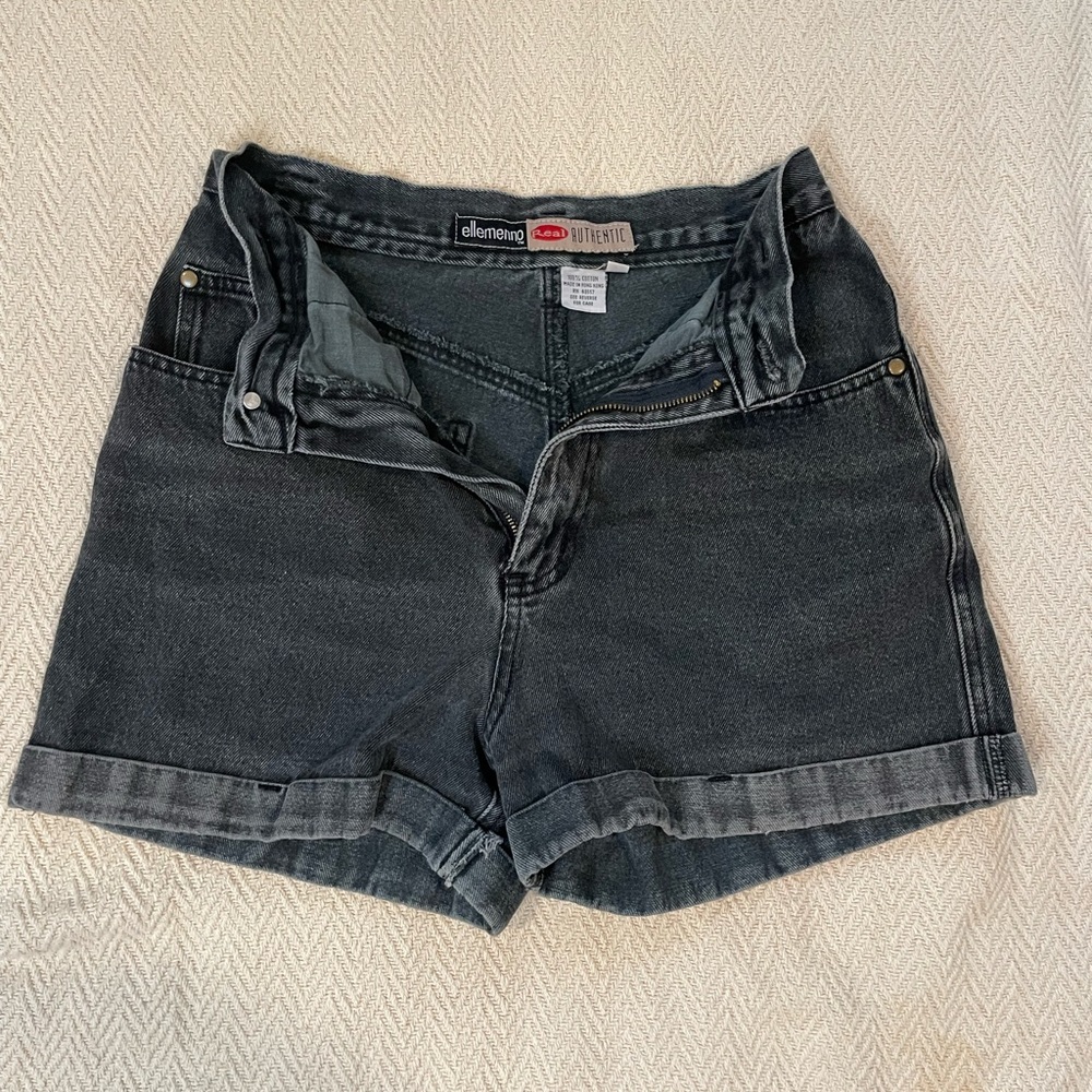 Black jean shorts